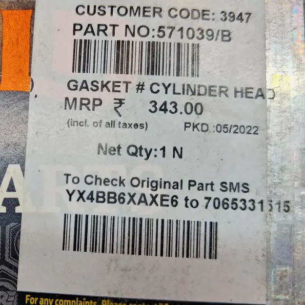 Gasket#cylinder Head/571039/b Royal Enfield - Image 2