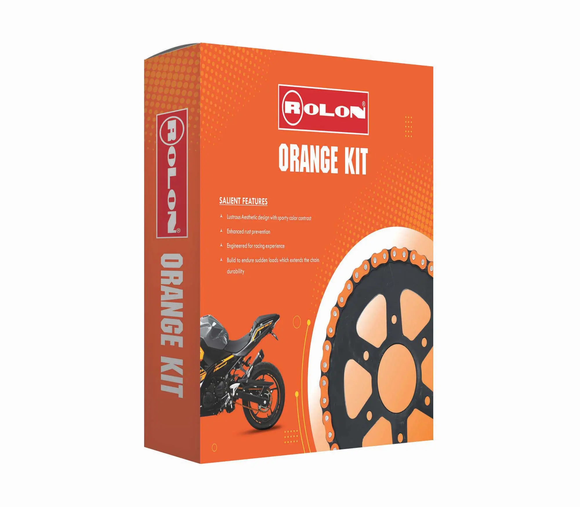 Bajaj Orange Chain And Sprocket Kit For Pulsar Rs 200 - Kit Hporo 377nf