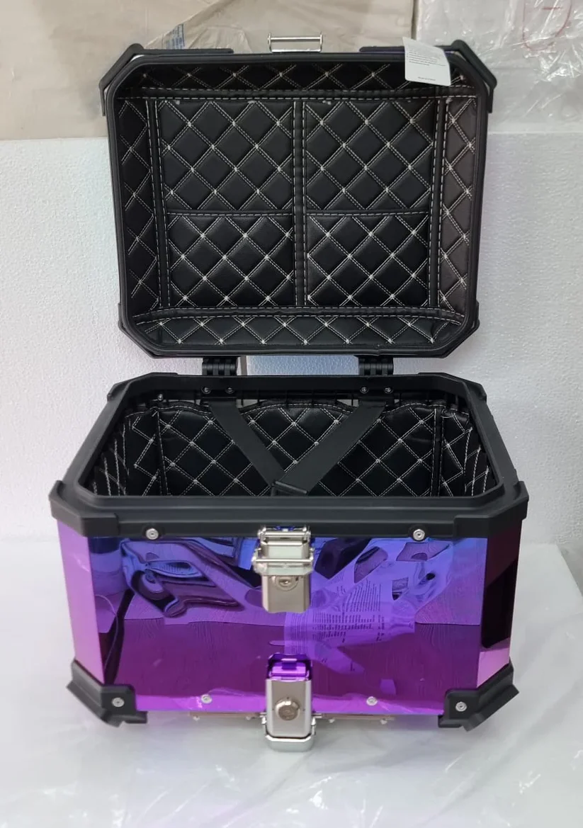 LGP rainbow large capacity aluminium top box 45 ltrs (fits all motorcycle) - color plating premium top box - Image 14