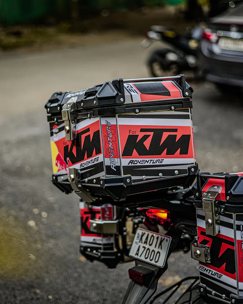 LGP Premium Aluminium KTM Graphics Top Box & Panniers - TOURING COMBO - Image 8