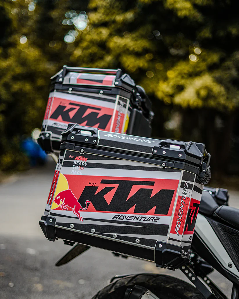 LGP Premium Aluminium KTM Graphics Top Box & Panniers - TOURING COMBO - Image 7