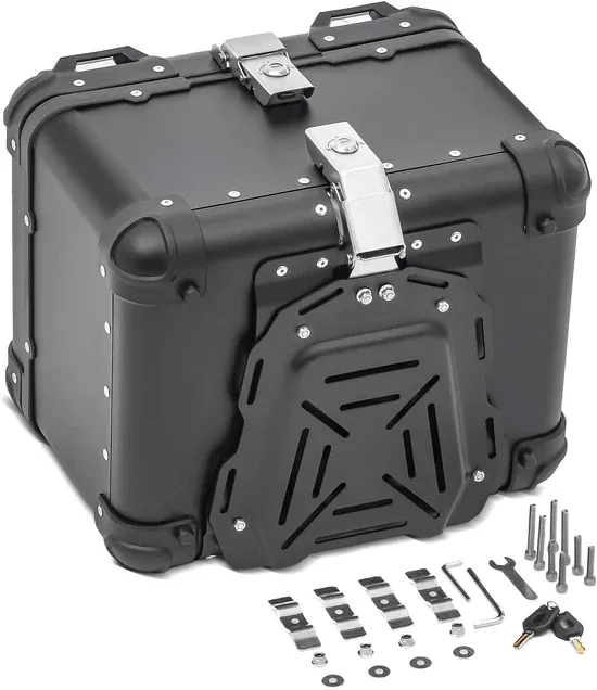 LGP Premium Aluminium Top Case | NERO EDITION ( Top Box ) | Bevelled corner | 45L - BLACK ( COMPATIBLE FOR ALL MOTORCYCLE ) - 1 YEAR WARRANTY - Image 2