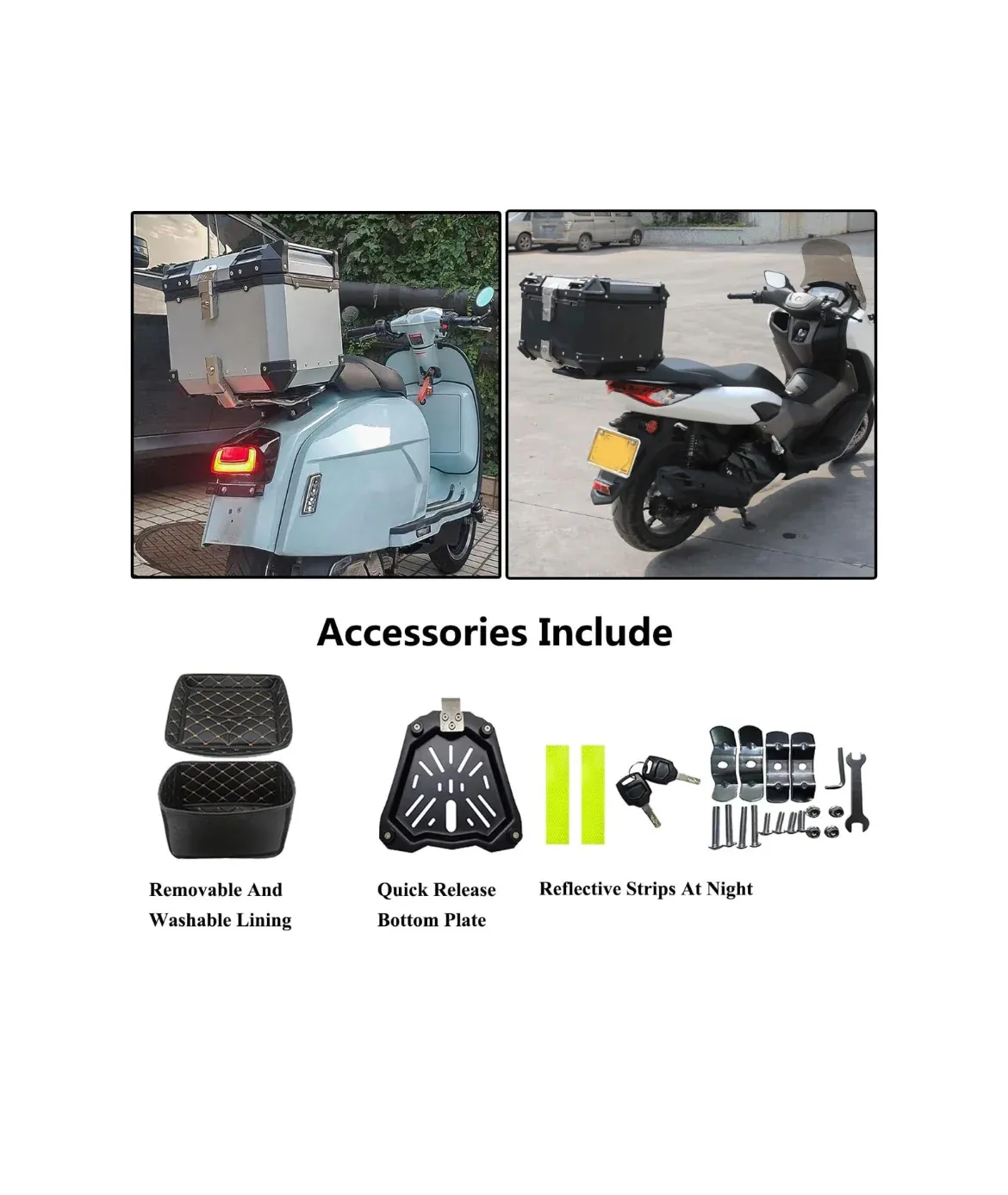 LGP Premium ( Double X V2 )Aluminium Top Box 45L - BLACK ( COMPATIBLE FOR ALL MOTORCYCLE ) - 1 YEAR WARRANTY - Image 3