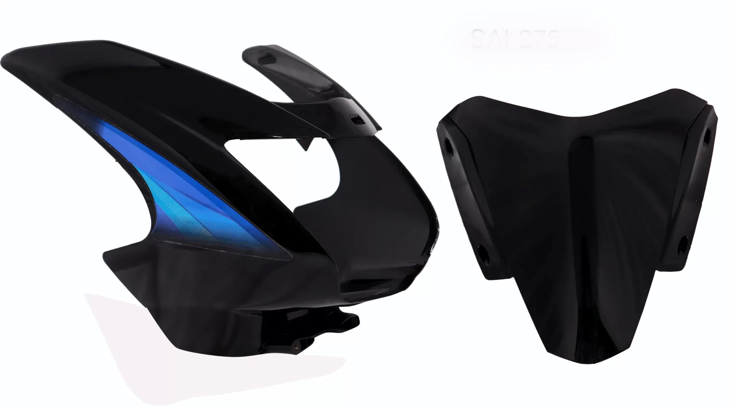 Head Light Visor/mask-tvs Star Cvti 110cc (horse Type) Black (blue Stk)