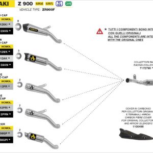 Arrow Pro Race Titanium Slip-On Exhaust For Kawasaki Z900