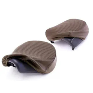 Brown Pleated Seat Cover For Royal Enfield Meteor 350 | Accessories