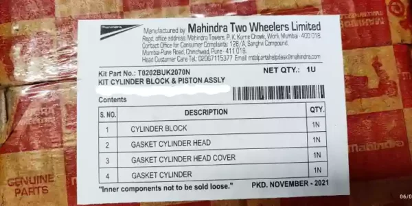 Cylinder Kit/borkit-mahindra Gusto 125cc