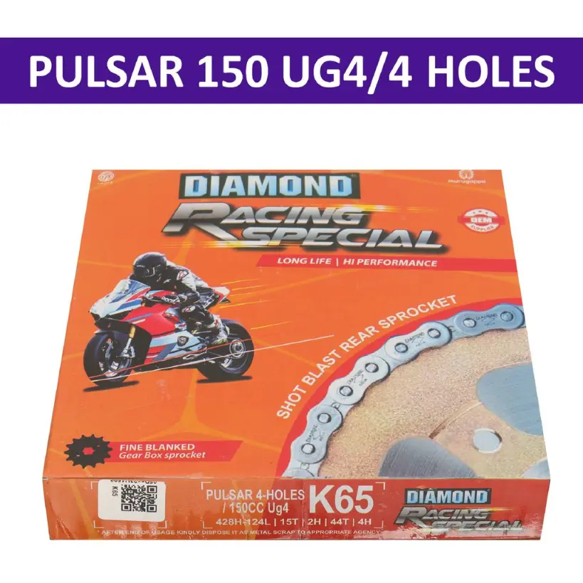 Bajaj Diamond Chain Kit For Pulsar 150 Ug4, Pulsar 4 Holes - Image 2