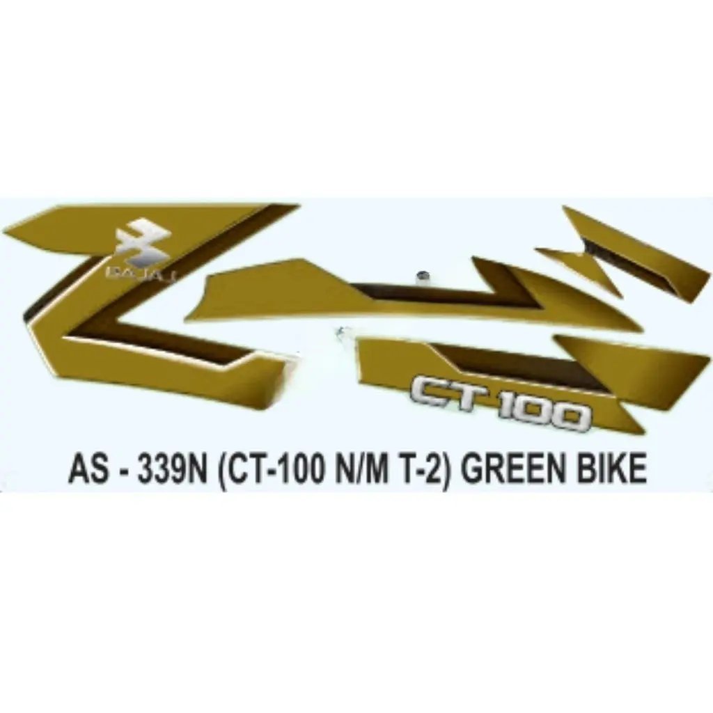 Graphics Sticker Set For Bajaj Ct 100 | Type 2 | New Model | Green Vehicle | Both Sides