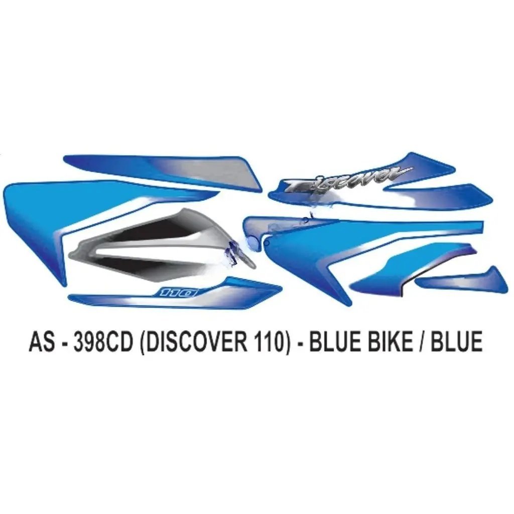 Graphics Sticker Set For Bajaj Discover 110 | Blue Vehicle | Blue Sticker | Both Sides