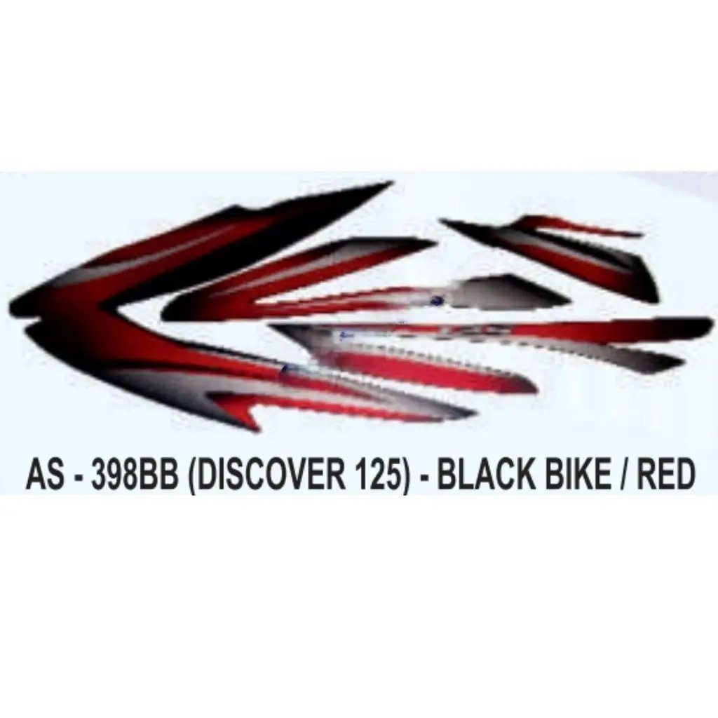 Graphics Sticker Set For Bajaj Discover 125 | Black Vehicle | Dark Red Sticker | Both Sides