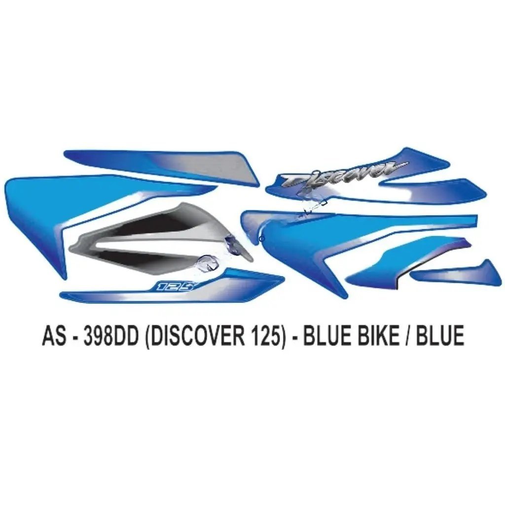 Graphics Sticker Set For Bajaj Discover 125 | Blue Vehicle | Blue Sticker | Both Sides