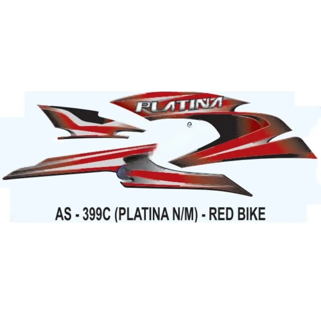 Graphics Sticker Set For Bajaj Platina | New Model | Red Vehicle | Both Sides