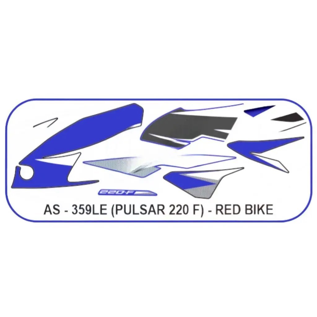 Graphics Sticker Set For Bajaj Pulsar 220 F | Blue Sticker | Both Sides
