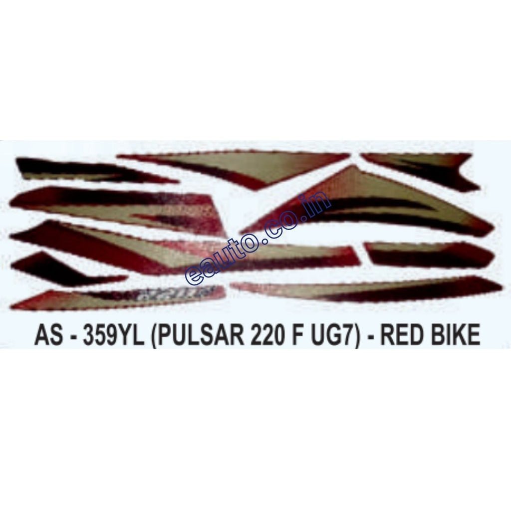 Graphics Sticker Set For Bajaj Pulsar 220 F Ug7 | Red Vehicle | Both Sides