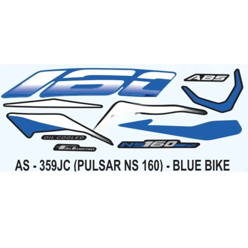 Graphics Sticker Set For Bajaj Pulsar Ns 160 | Abs | Blue Vehicle | Both Sides