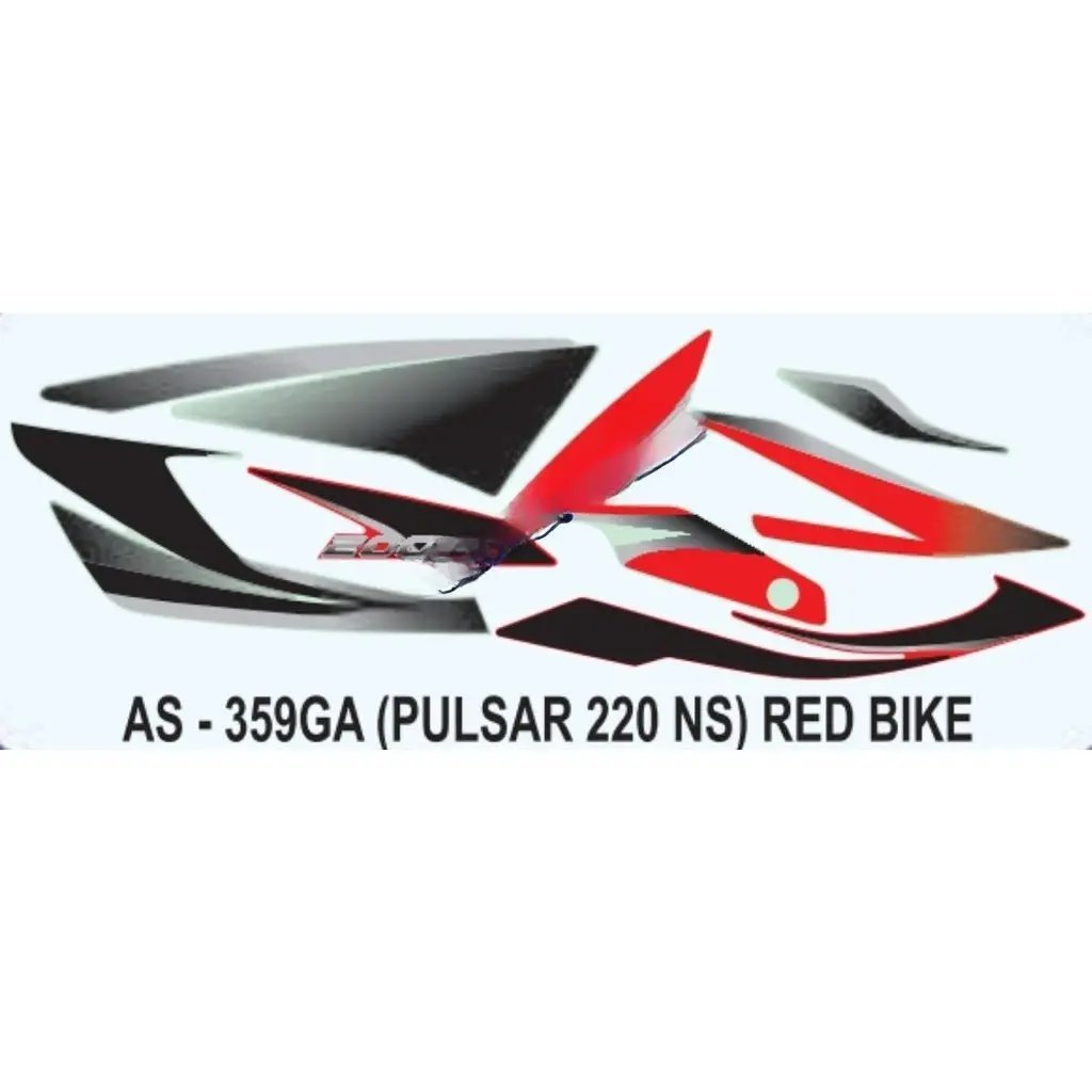 Graphics Sticker Set For Bajaj Pulsar Ns 220 | Red Vehicle | Both Sides