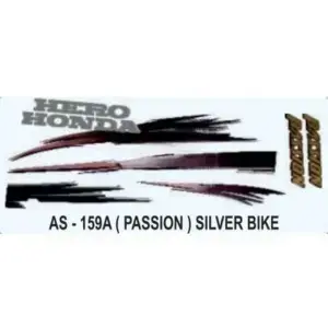 Graphics Sticker Set for Hero Honda Passion | Silver Vehicle | Both Sides