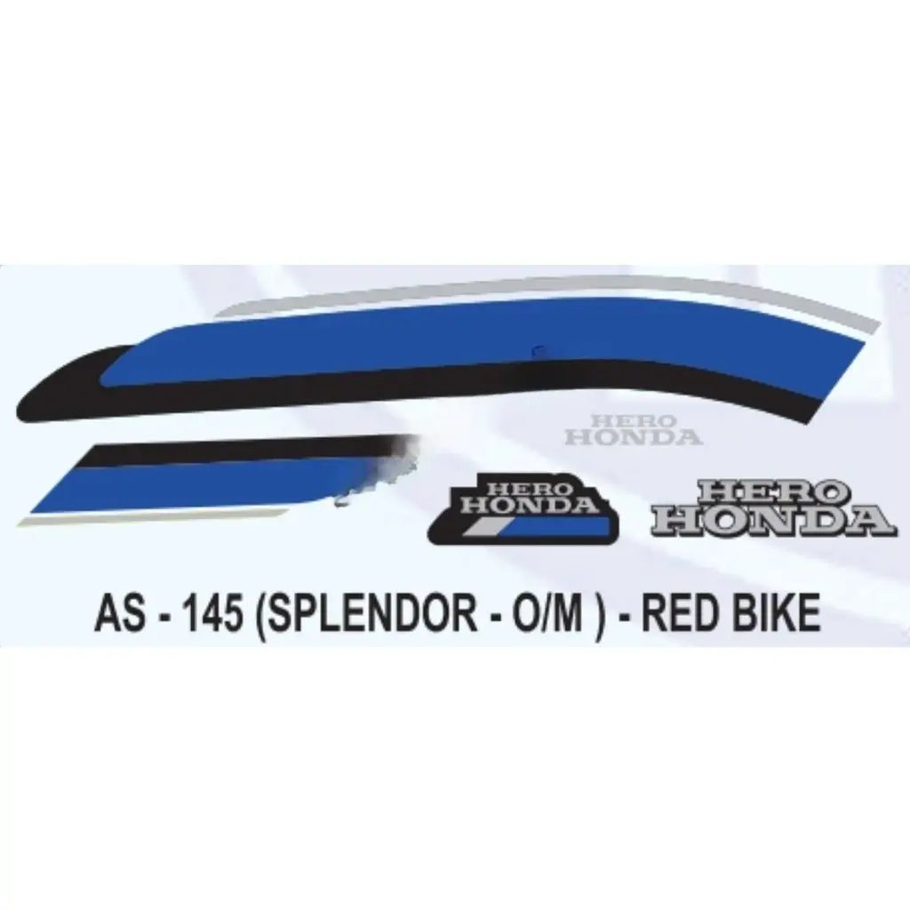 Graphics Sticker Set For Hero Honda Splendor | Old Model | Red Vehicle | Both Sides