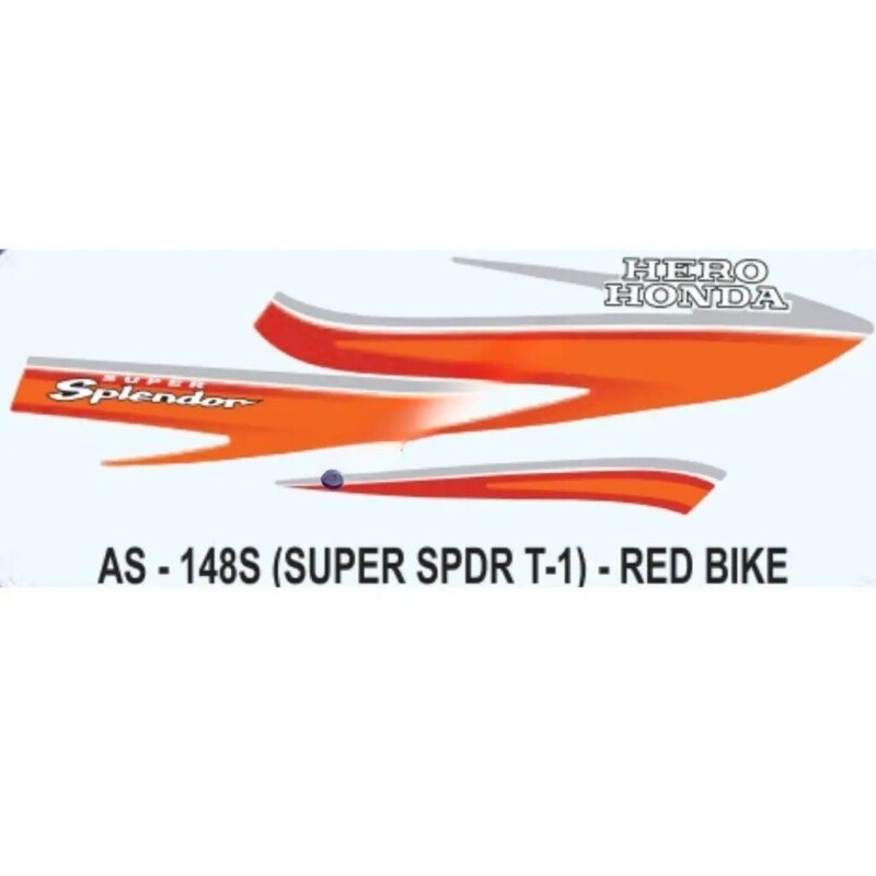 Graphics Sticker Set For Hero Honda Super Splendor | Type 1 | Red ...