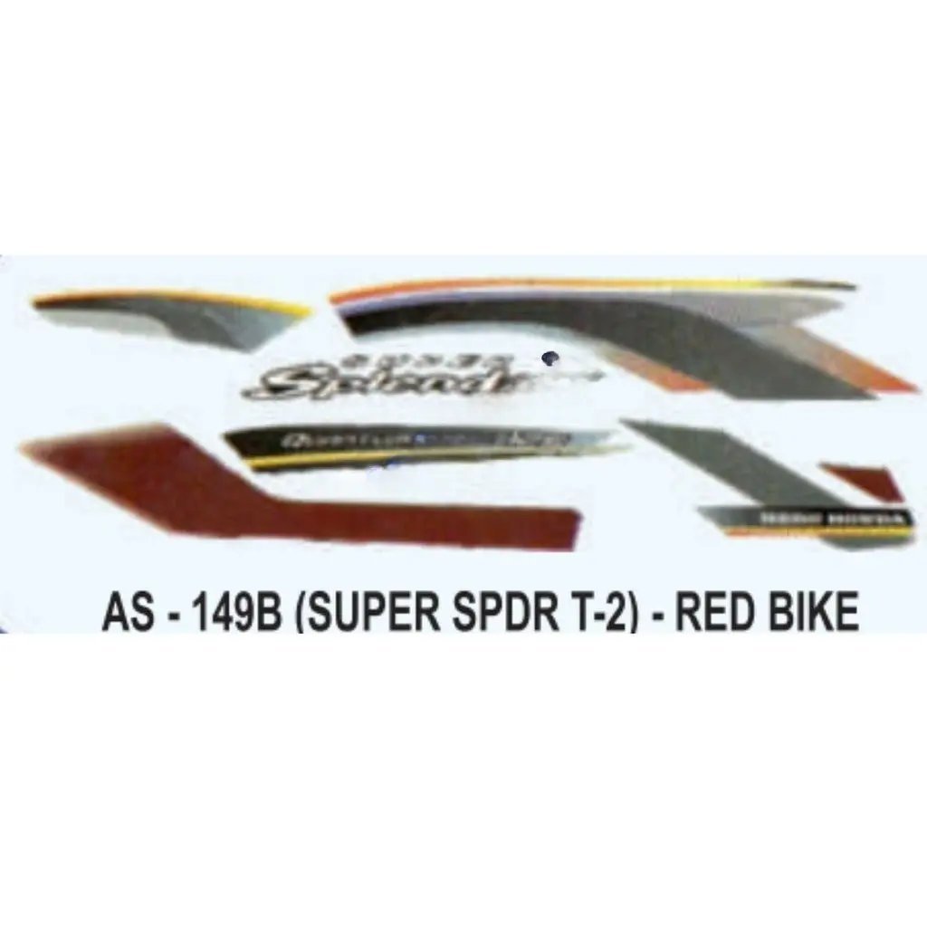 Graphics Sticker Set For Hero Honda Super Splendor | Type 2 | Red Vehicle | Both Sides