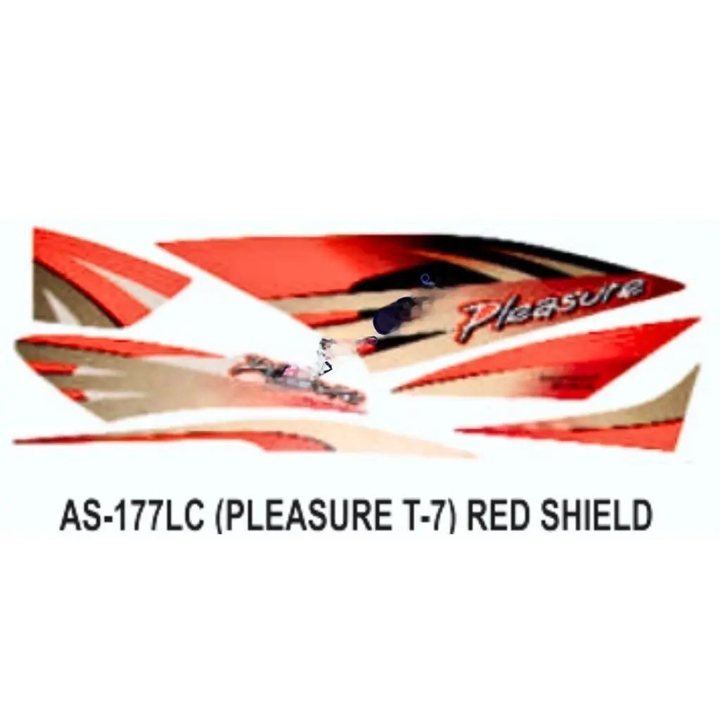 Graphics Sticker Set For Hero Pleasure | Type 7 | Red Shield Sticker | Both Sides