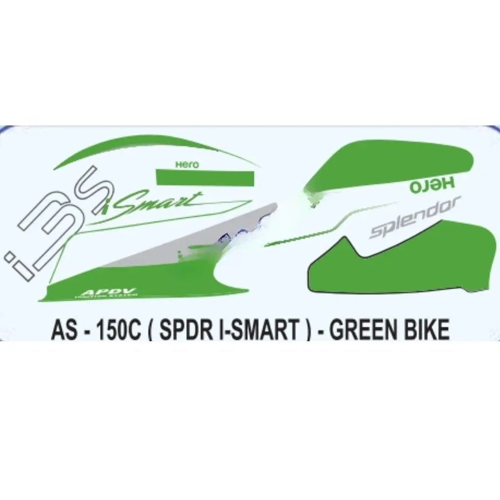 Graphics Sticker Set For Hero Splendor Ismart I3s | Green Vehicle | Both Sides