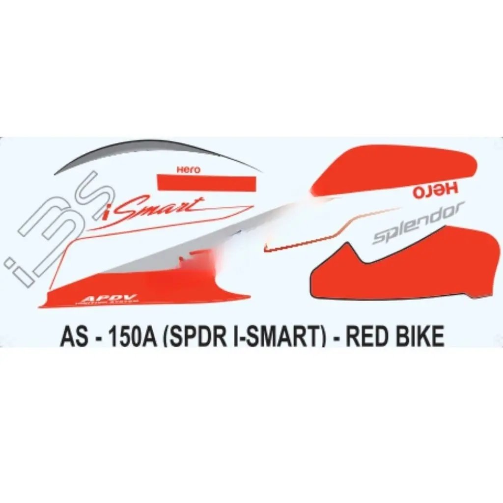 Graphics Sticker Set For Hero Splendor Ismart I3s | Red Vehicle | Both Sides