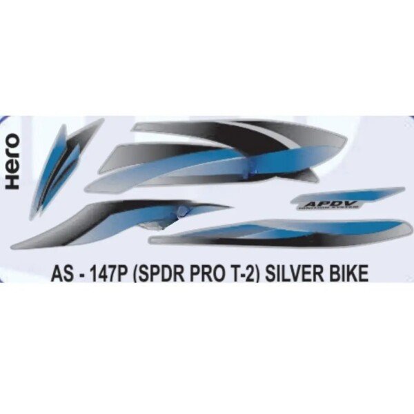 Splendor Pro Stickers Graphics Sticker Set For Hero Splendor Pro | Type 2 | Silver Vehicle ...