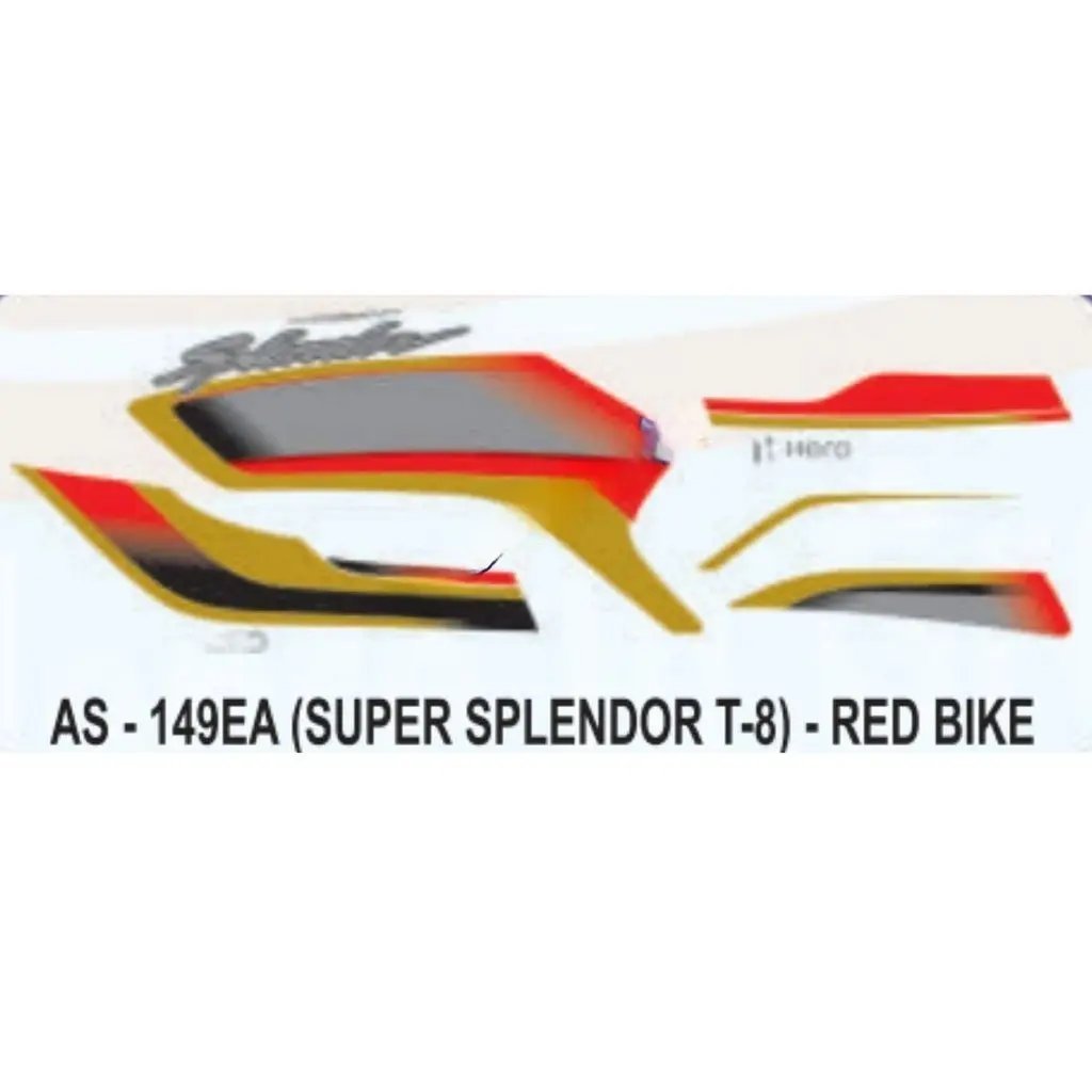 Graphics Sticker Set For Hero Super Splendor I3s | Type 8 | Red Vehicle ...