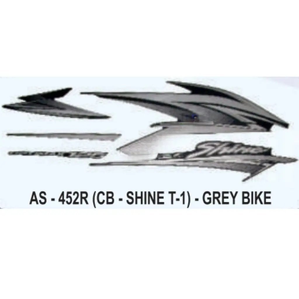 Graphics Sticker Set For Honda Cb Shine | Type 1 | Grey Vehicle | Both Sides