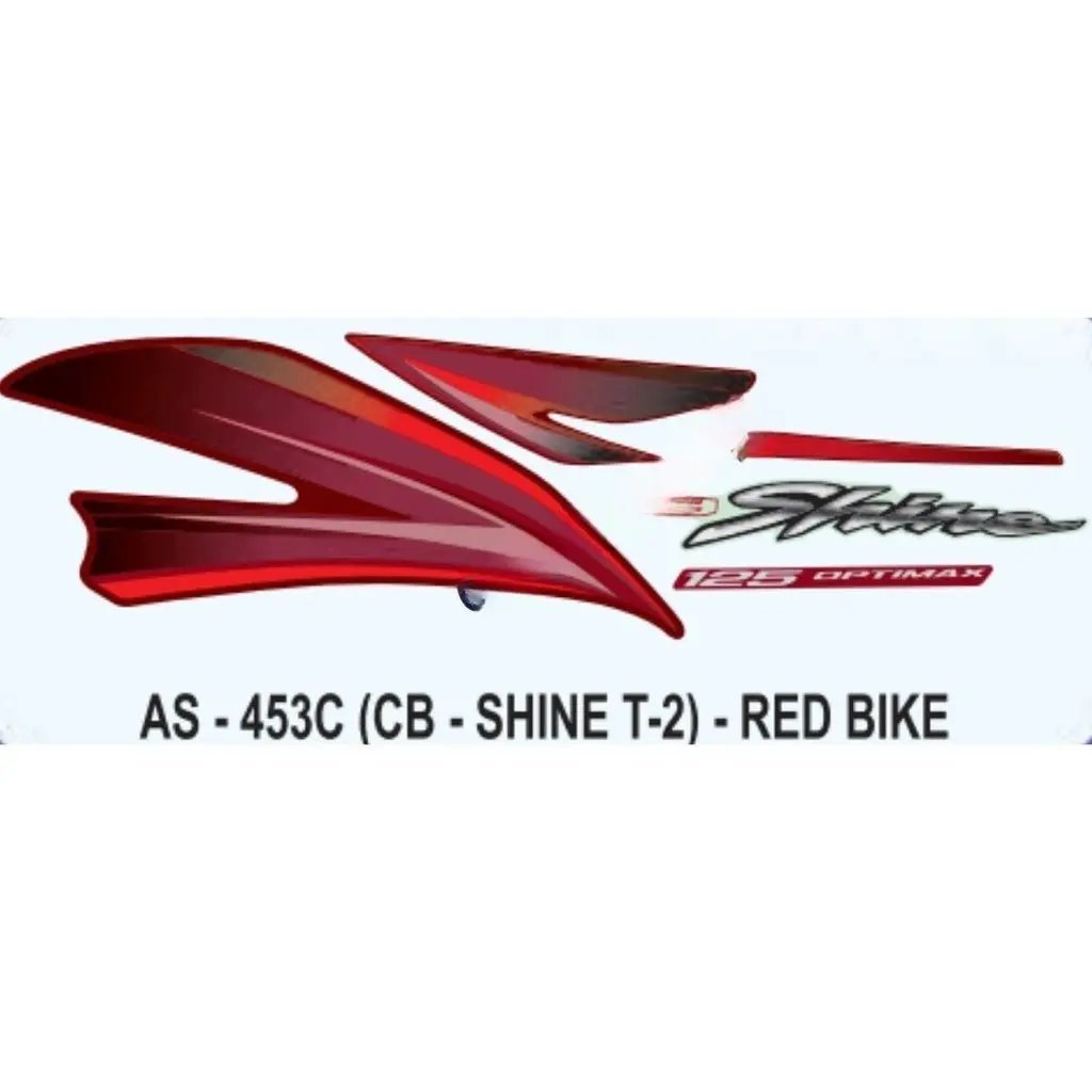 Graphics Sticker Set For Honda Cb Shine | Type 2 | Red Vehicle | Both Sides