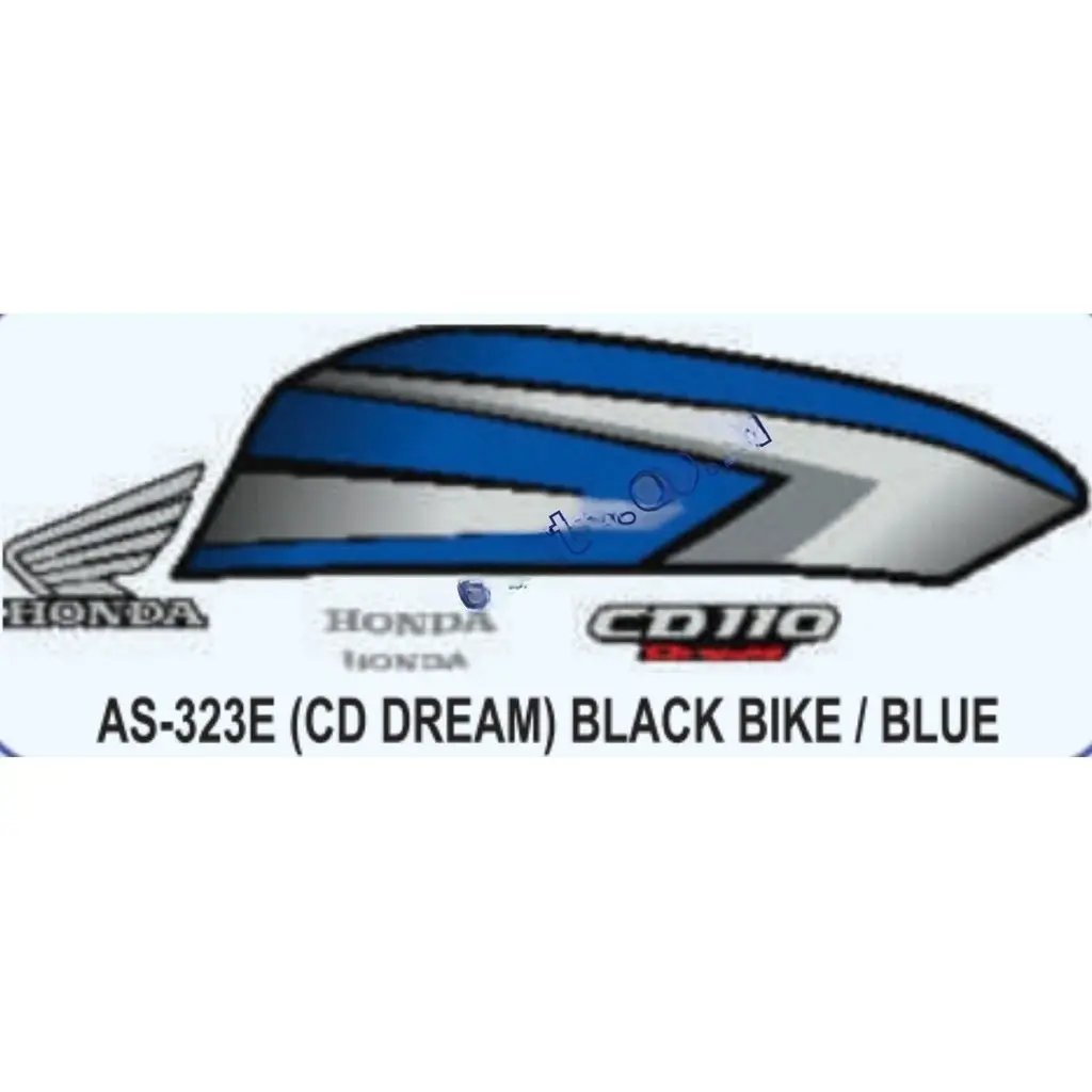 Graphics Sticker Set For Honda Cd 110 Dream | Black Vehicle | Blue Sticker | Both Sides