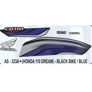 Graphics Sticker Set for Honda CD 110 Dream | eSP | Black Vehicle | Blue Sticker | Both Sides