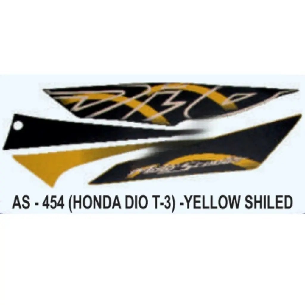 Graphics Sticker Set For Honda Dio | Type 3 | Yellow Sticker | Both Sides