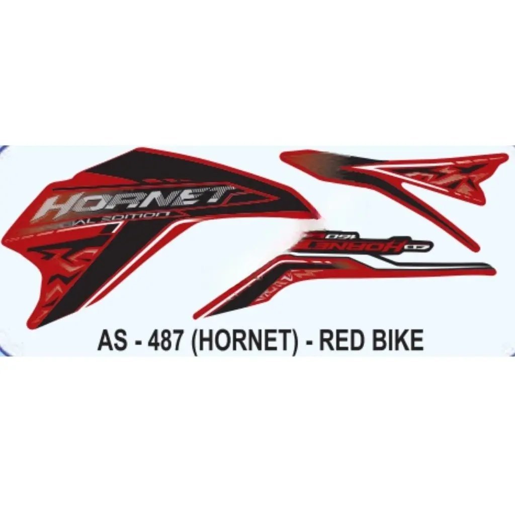 Graphics Sticker Set For Honda Hornet | Red Vehicle | Both Sides