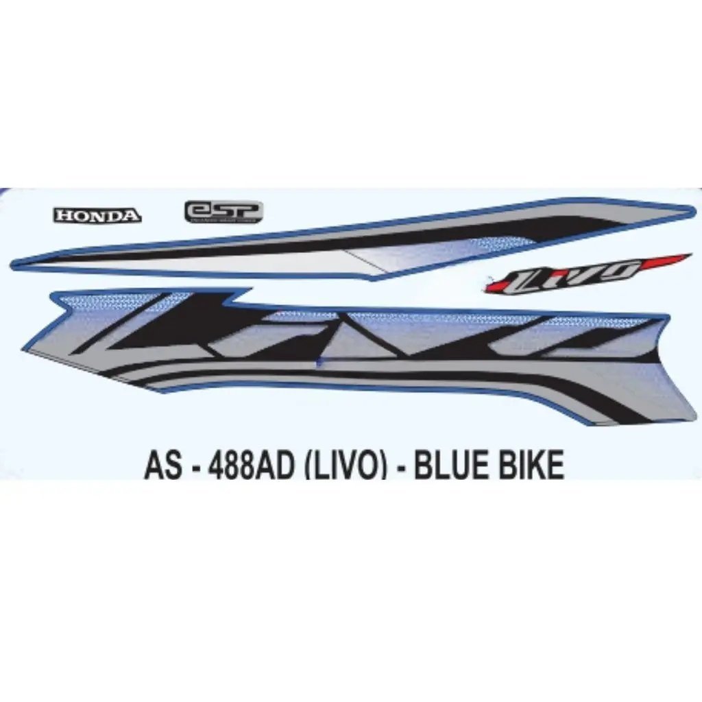 Graphics Sticker Set For Honda Livo | Blue Vehicle | Both Sides