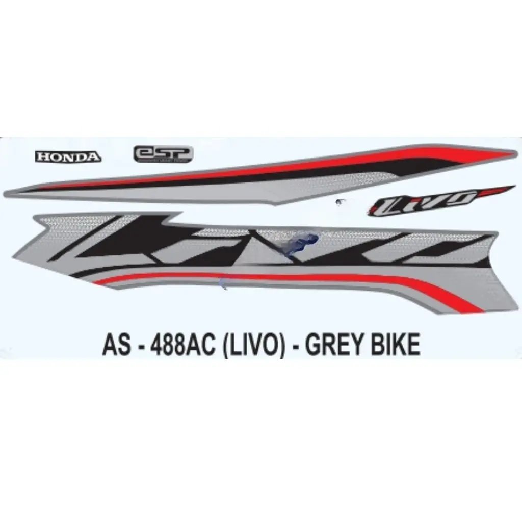 Graphics Sticker Set For Honda Livo | Grey Vehicle | Both Sides