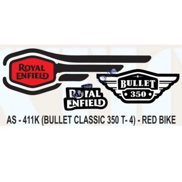Graphics Sticker Set For Royal Enfield Bullet Classic 350 | Type 4 ...