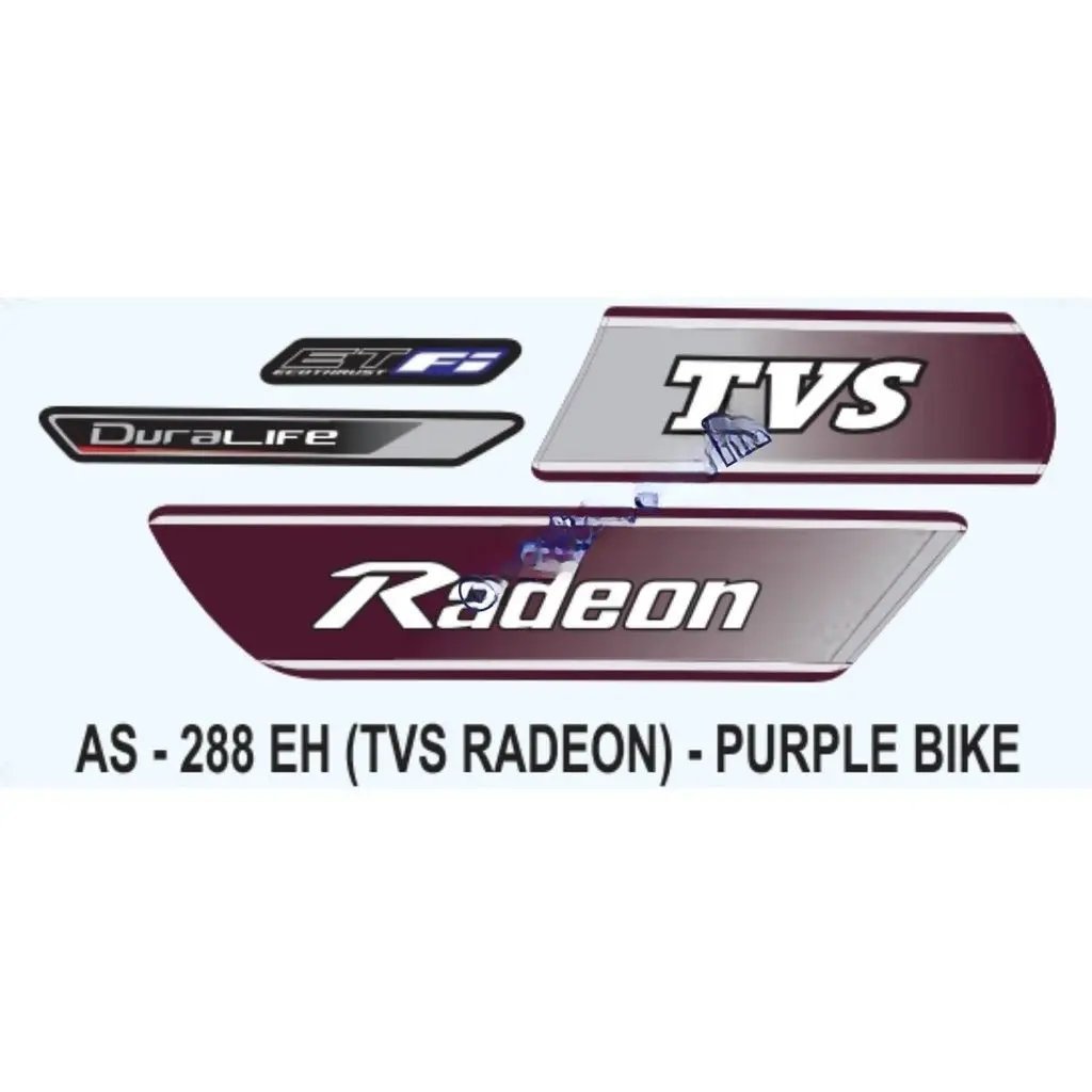 Graphics Sticker Set For Tvs Radeon | Purple Vehicle | Both Sides