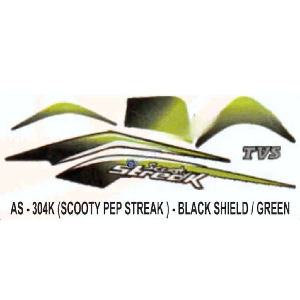 Graphics Sticker Set For Tvs Scooty Pep Streak | Black & Green Sticker | Both Sides