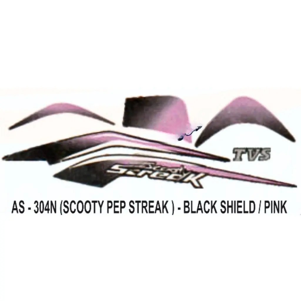 Graphics Sticker Set For Tvs Scooty Pep Streak | Black & Pink Sticker | Both Sides