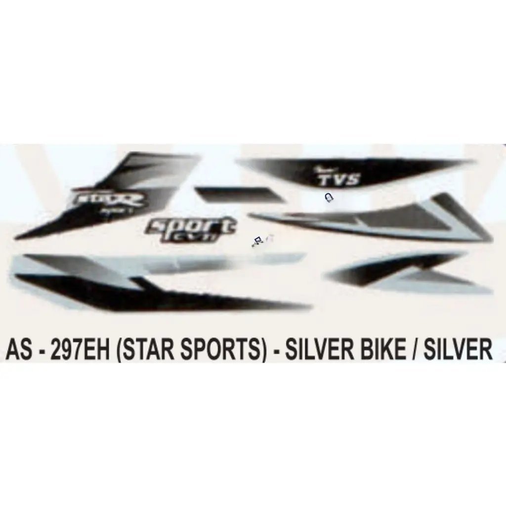 Graphics Sticker Set For Tvs Star Sports | Silver Vehicle | Silver Sticker | Both Sides