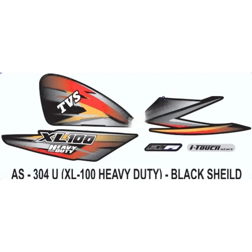 Graphics Sticker Set For Tvs Xl 100 Fi | Heavy Duty | Black Vehicle | Both Sides
