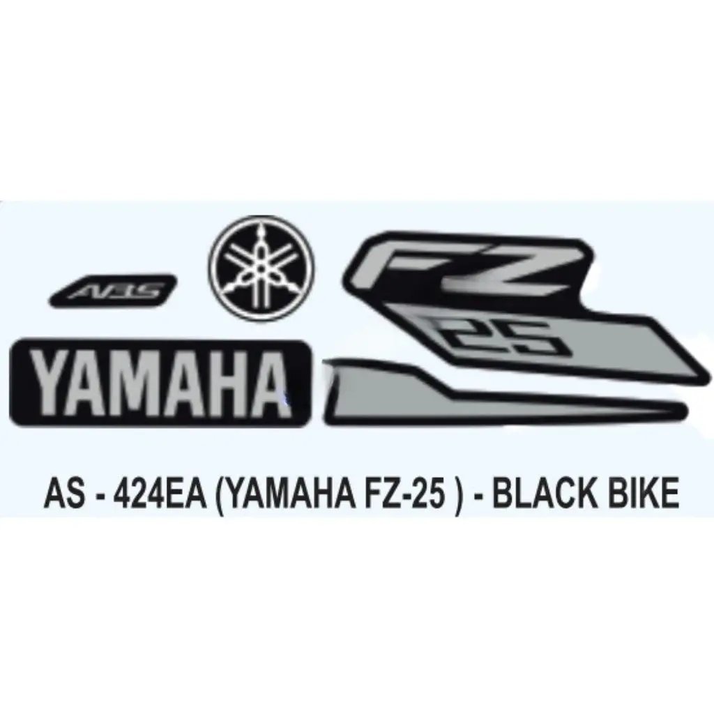 Graphics Sticker Set For Yamaha Fz 25 | Black Vehicle | Both Sides