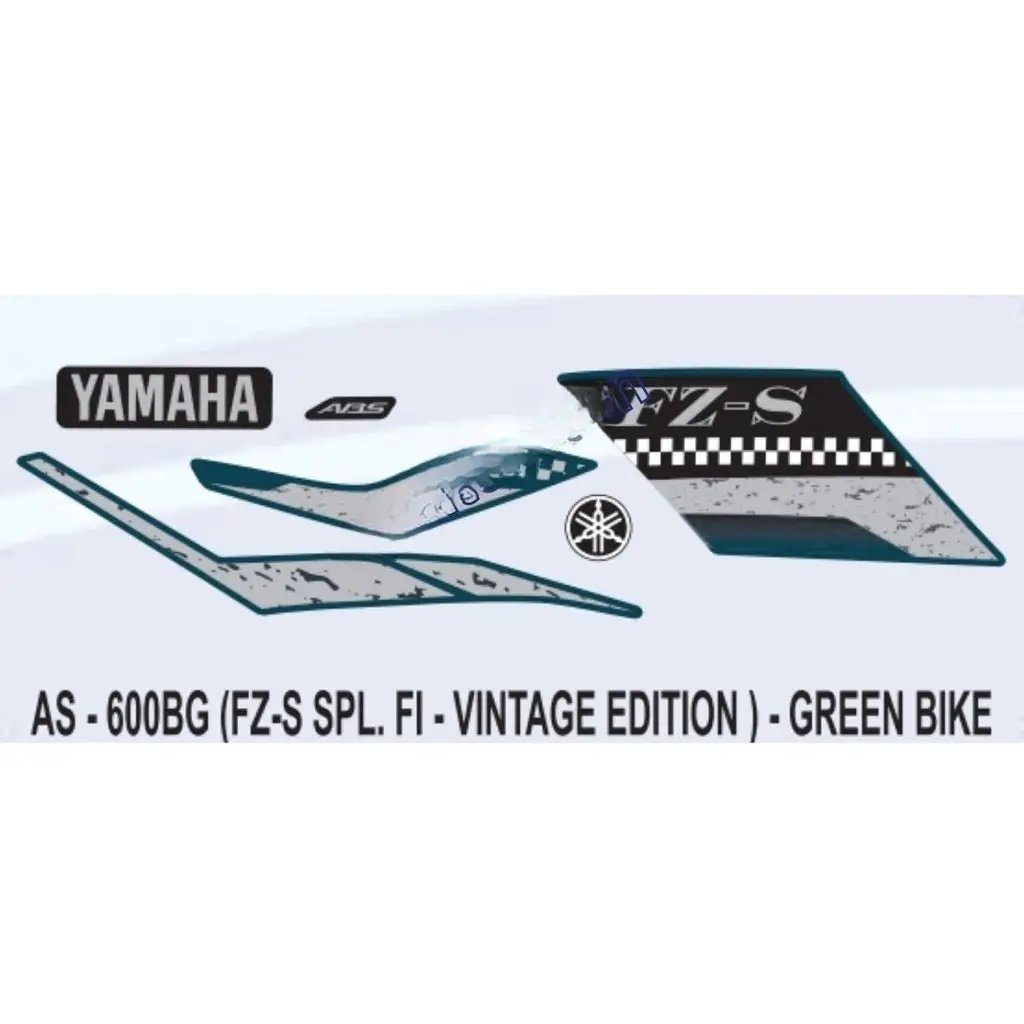 Graphics Sticker Set For Yamaha Fz-s Spl Fi | Green Vehicle | Both Sides