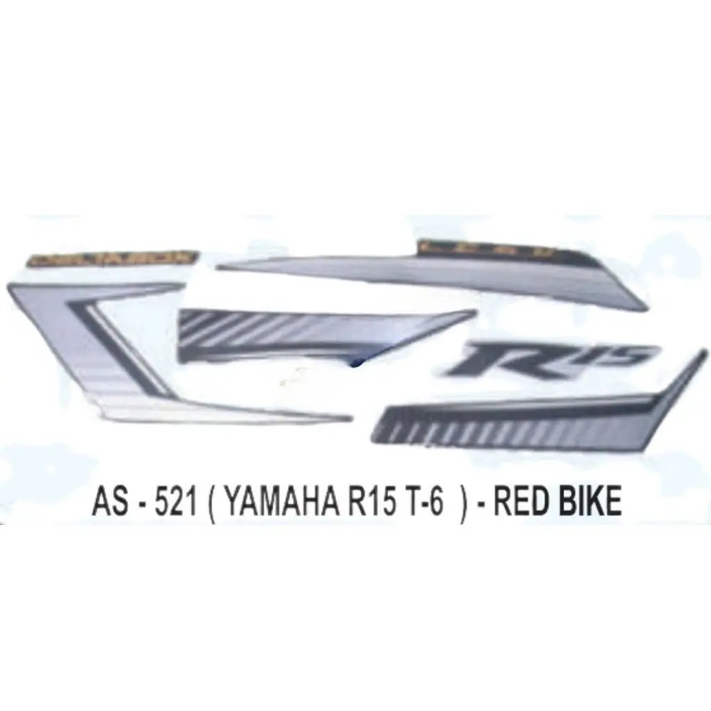 Graphics Sticker Set For Yamaha R15 | Type 6 | Red Vehicle | Both Sides