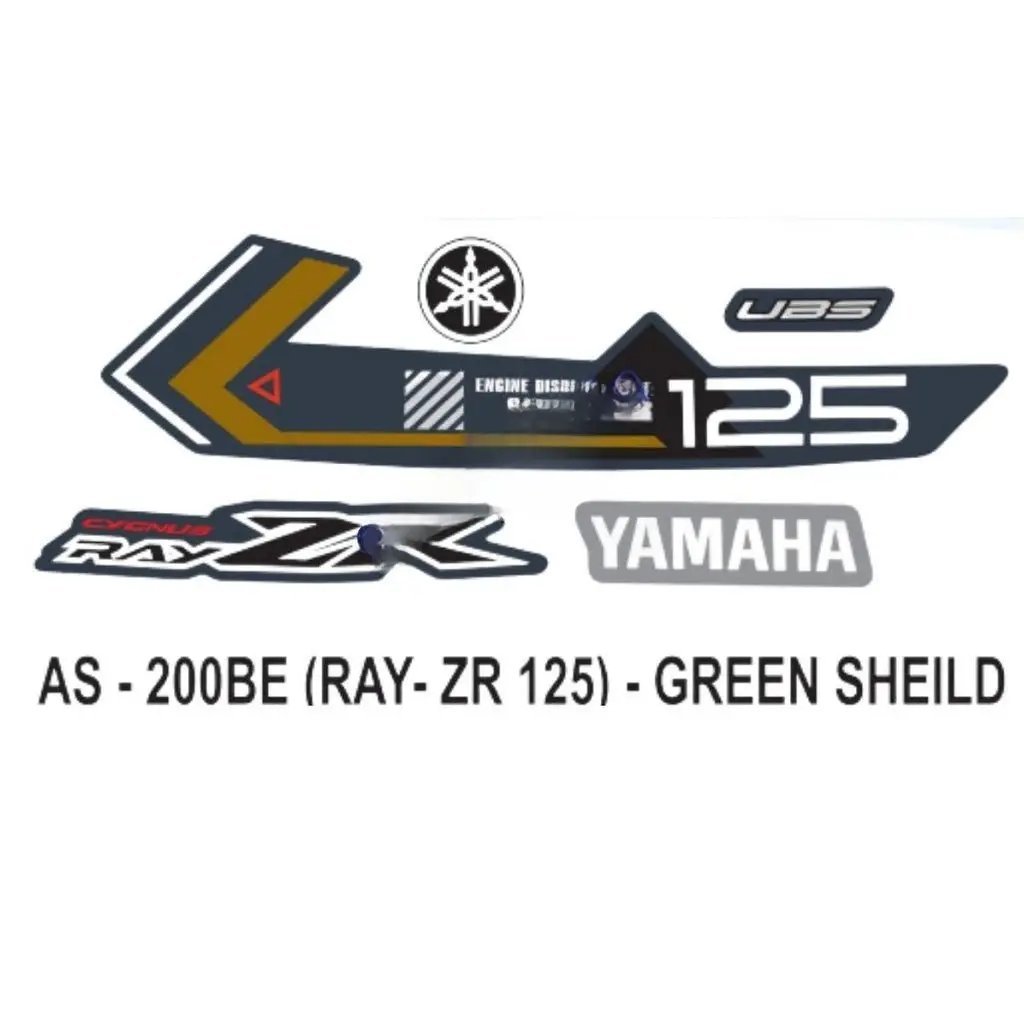 Graphics Sticker Set For Yamaha Ray Zr 125 | Green Shield Sticker | Both Sides