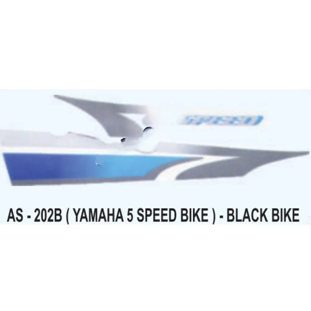 Graphics Sticker Set For Yamaha Rx 5 Speed Bike | Black Vehicle | Both Sides