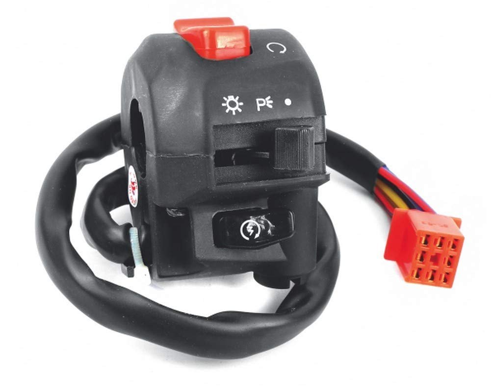 Royal Enfield Handle Bar Switch-right Hand(self Start) With Light & Engine Kill Switch -8 Pin Red Female Coupler | Bullet Electra 350cc/std/classic 350(disc) (uno Minda)